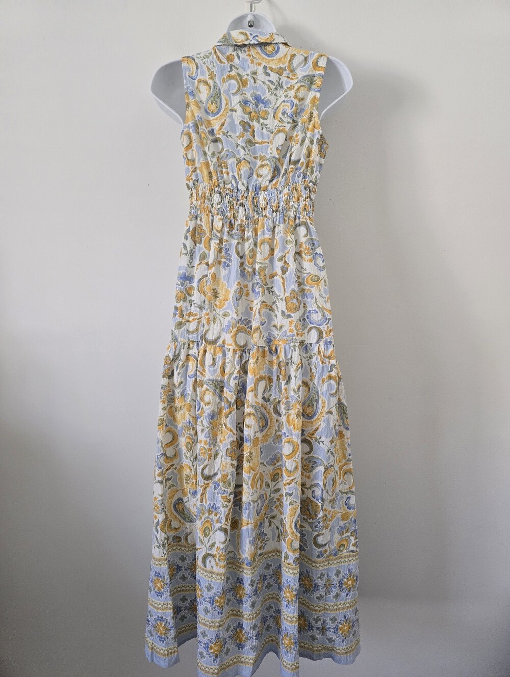 Calypso St. Barth Floral Paisley Maxi Dress Tiered Summer Dress Size XS - Picture 8 of 12